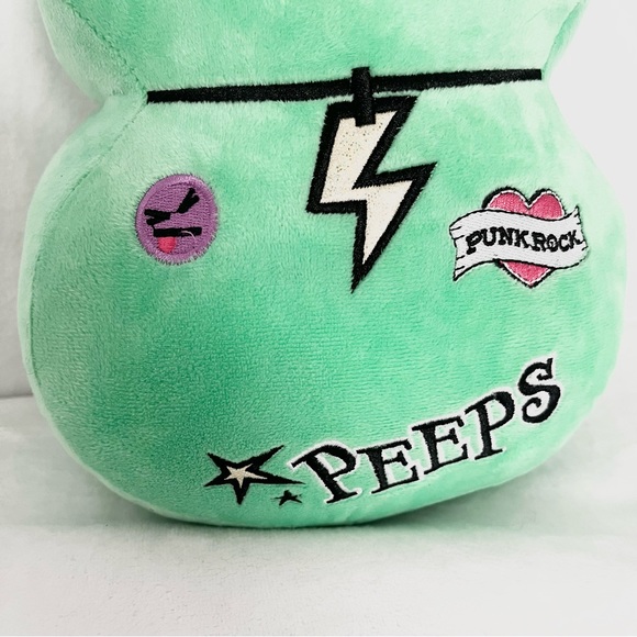 Peeps LAST ONE ☝️ 16” Emo Mint Green Punk Rock Bunny Plush With Free Gift! - Picture 3 of 7
